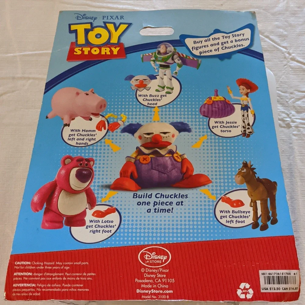 Rare Toy Story Buzz Lightyear Action Figure Figurine Pack Bonus Chuckles Head